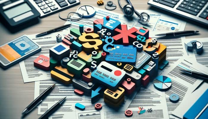 How To Make Debt Consolidation Work For You | DCL Various debts like credit cards, loans, and medical bills merging into a single loan document.