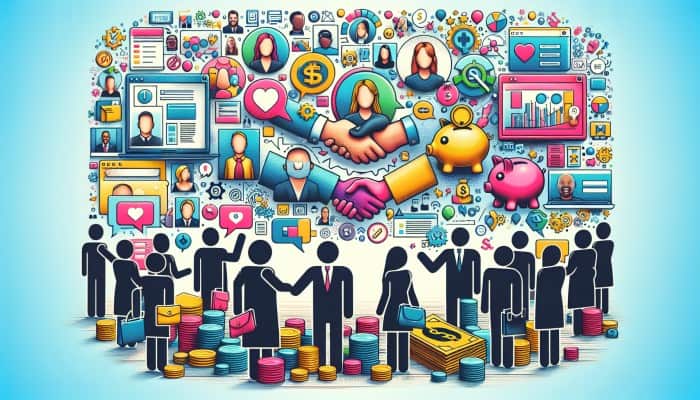 A vibrant online forum with user profiles discussing debt consolidation strategies and financial advice in a supportive community.