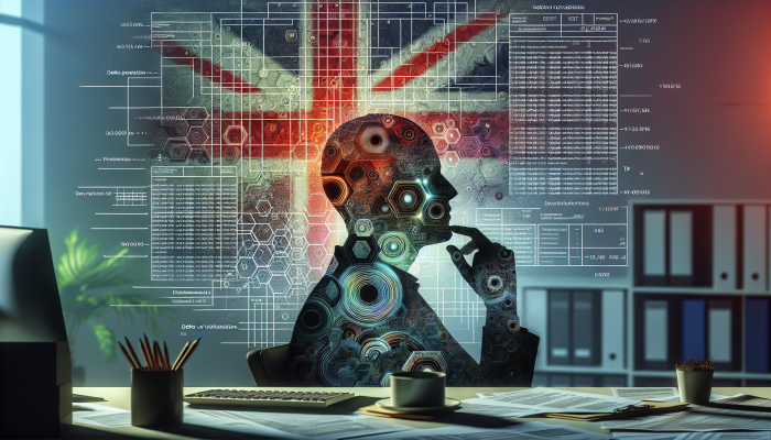 Are Debt Consolidation Fees Tax-Deductible: A Guide | DCL Person in office contemplating debt consolidation fees, surrounded by financial documents and UK flag.
