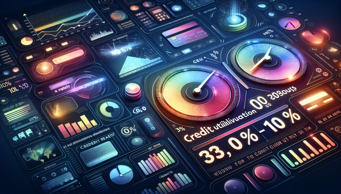Debt Consolidation Loans And Credit Utilisation: A Comprehensive Guide | DCL Infographic showing credit utilisation rates with gauges at 30% and 10%, surrounded by financial symbols.