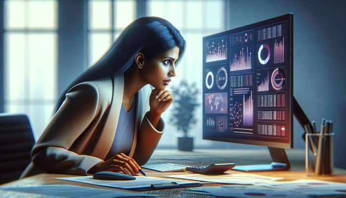 Starting Debt Consolidation with Bad Credit: A UK Guide | DCL A person analyzing financial report and credit score on computer, surrounded by documents in office.