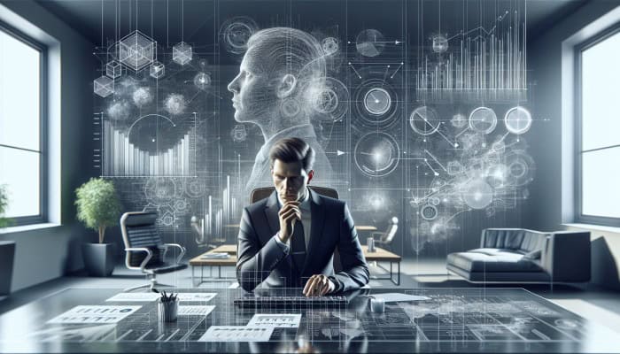 How to Pair Consolidation with Financial Goals: A UK Guide | DCL Person in UK office setting long-term financial goals with charts and graphs.