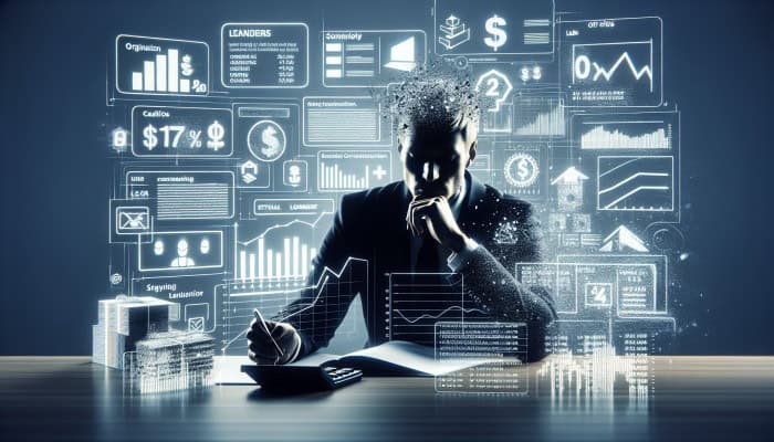 Debt Consolidation Loan Origination Fees Explained: | DCL Person comparing loan offers, using calculators and charts to analyze origination fees and interest rates.