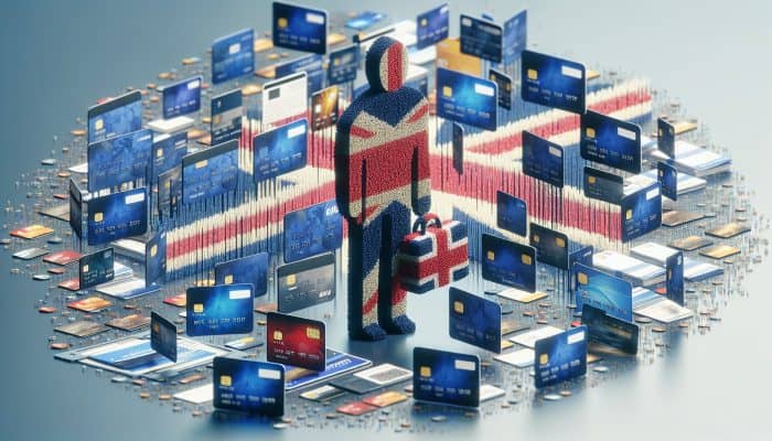Using Debt Consolidation to Rebuild Credit Fast: Person in the UK consolidating scattered credit cards and loans into a single 'Debt Consolidation' file.