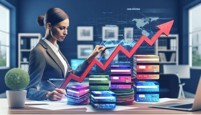 How Debt Consolidation Stacks Up to Refinancing | DCL How Debt Consolidation Stacks Up to Refinancing: A focused person in a modern London office merges credit cards and loans into one agreement, with decreasing interest graphs and a Union Jack flag.