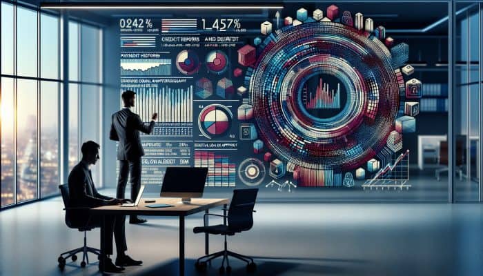 How Lenders Assess UK Debt Consolidation Loans | DCL How Lenders Assess UK Debt Consolidation Loans: Financial analyst in modern London office reviews Experian credit reports, focusing on six years of payment history and defaults for UK loan reliability.